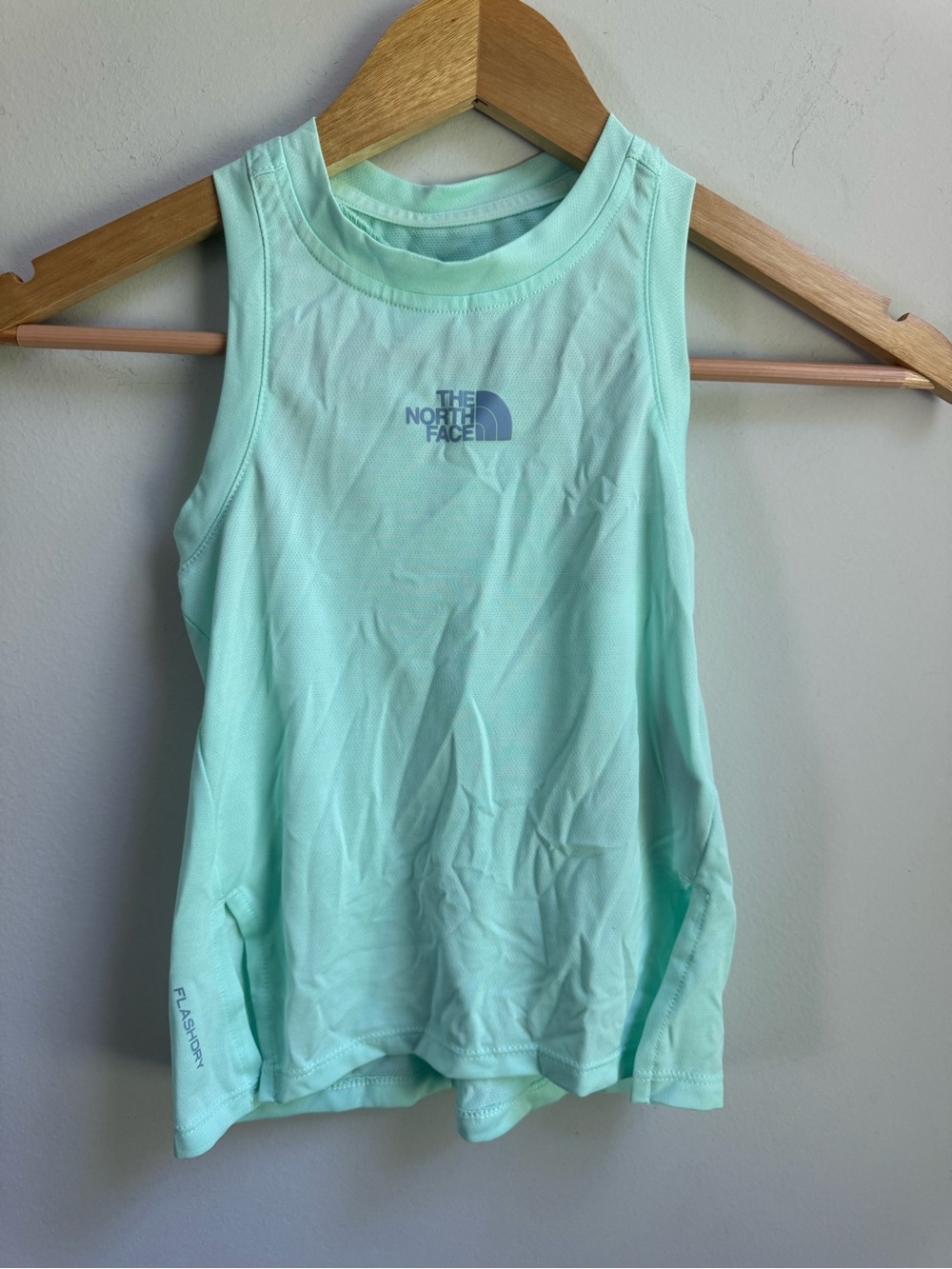 The North Face Mint Green Girls' Tank Top Flashdry Side Split EUC